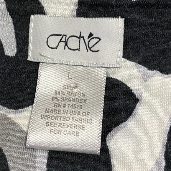 Cache Black, white & Gray camouflage animal print tube top A Line Short Dress L - Picture 8 of 8